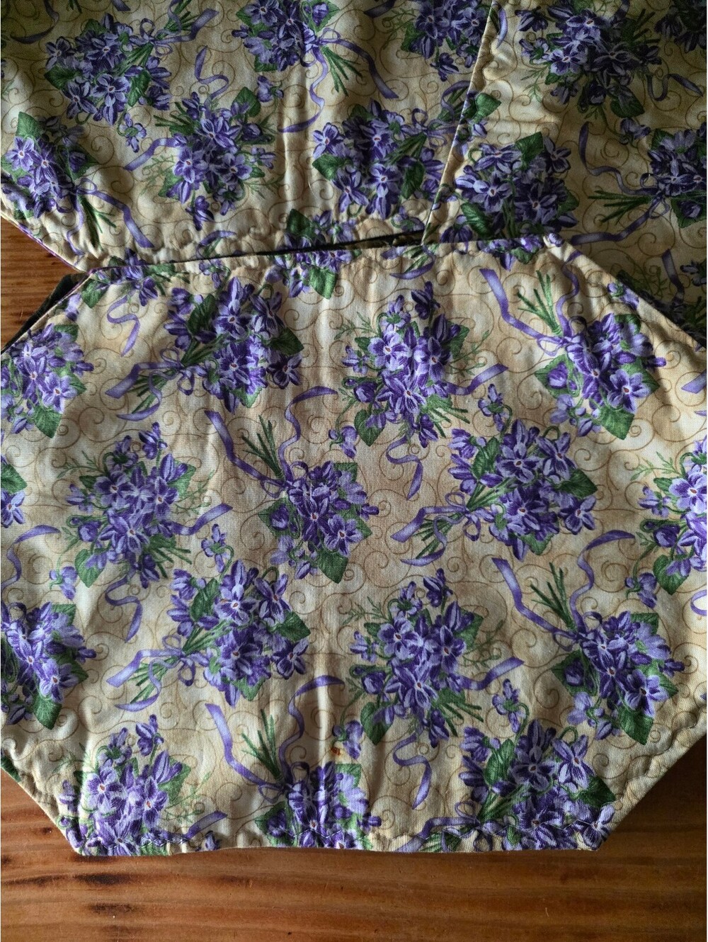 Set of 4 Quilted Floral Print Placemats